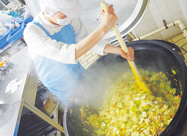 大量調理実習 校内実習 武蔵野栄養専門学校